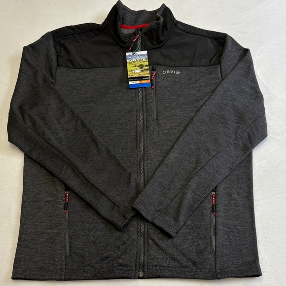 Orvis Men's Full Zip Bonded Mesh Jacket, Phantom Black/Dark Gray, Large, NWT - Picture 5 of 16